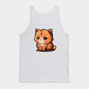 Kawaii Golden Brown Kitty Tank Top